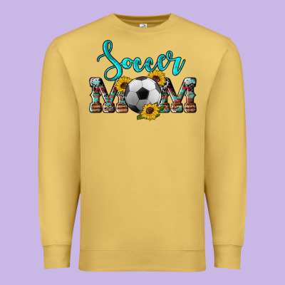 Western Leopard Cowhide Sunflowers  Glitter Mom Soccer Premium Sweatshirt Designed By Artiststas