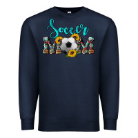 Navy western leopard cowhide sunflowers  glitter mom soccer Premium Sweatshirt - Artiststas