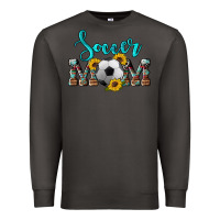 Smoke western leopard cowhide sunflowers  glitter mom soccer Premium Sweatshirt - Artiststas