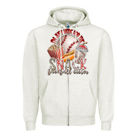 Oatmeal Heather i am just here for the snack baseball sister Zipper Hoodie - RacoonDesign