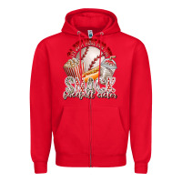 Red i am just here for the snack baseball sister Zipper Hoodie - RacoonDesign