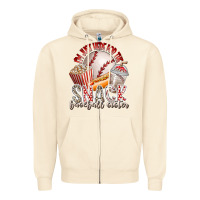 Sandshell i am just here for the snack baseball sister Zipper Hoodie - RacoonDesign