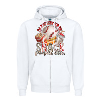 White i am just here for the snack baseball sister Zipper Hoodie - RacoonDesign