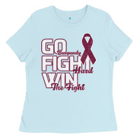 Baby Blue Go Burgundy Fifht Hard Win The Fight Ladies Tee - Bettercallsaul
