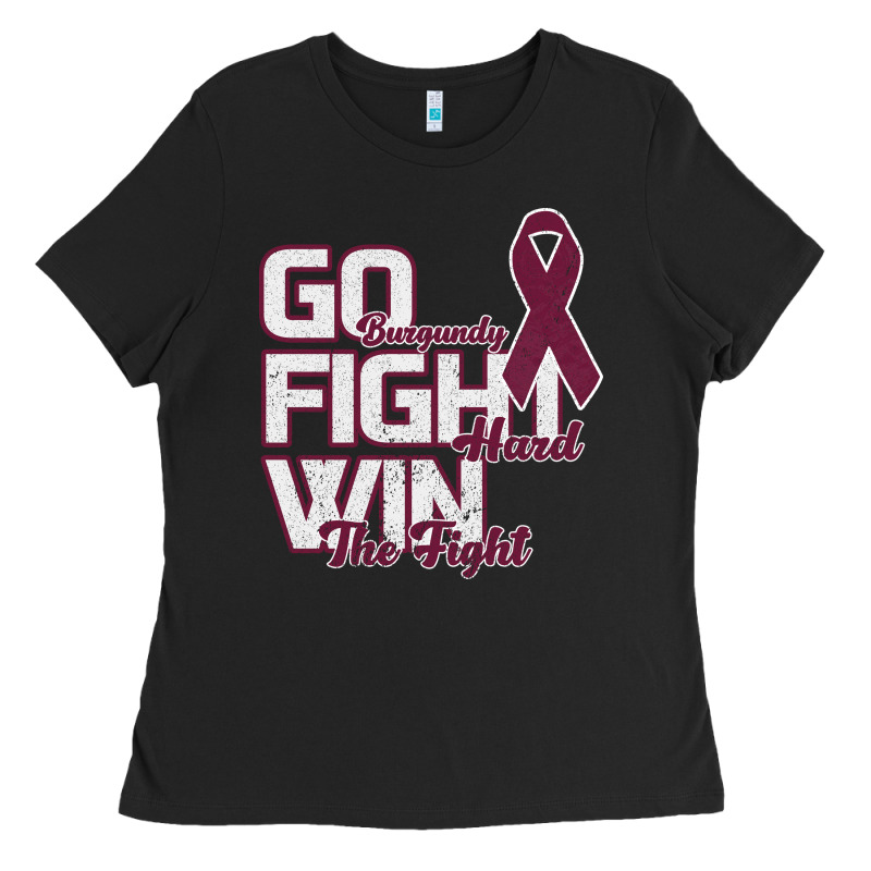 Go Burgundy Fifht Hard Win The Fight Ladies Tee by Bettercallsaul | Teevron