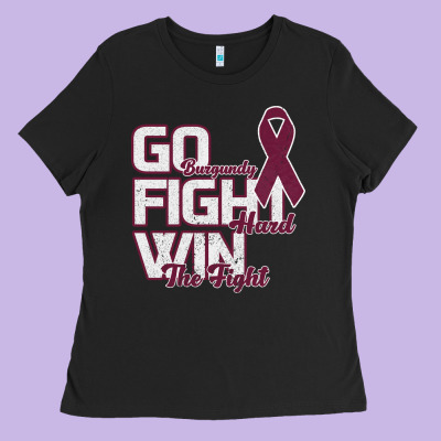 Go Burgundy Fifht Hard Win The Fight Ladies Tee Designed By Bettercallsaul