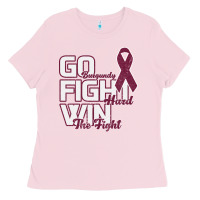 Bubblegum Pink Go Burgundy Fifht Hard Win The Fight Ladies Tee - Bettercallsaul