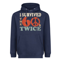 Navy I Survived The Sixties 60s Twice Heavyweight Hoodie - FloraArt