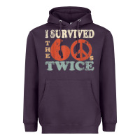 Plum I Survived The Sixties 60s Twice Heavyweight Hoodie - FloraArt