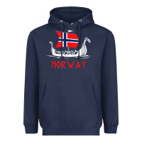 Navy boat norwegian flag norway viking ship norway Heavyweight Hoodie - FloraArt