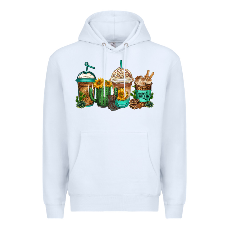 Desert Darlin Coffee Cups Premium Hoodie by Jasminsmagicworld | Teevron