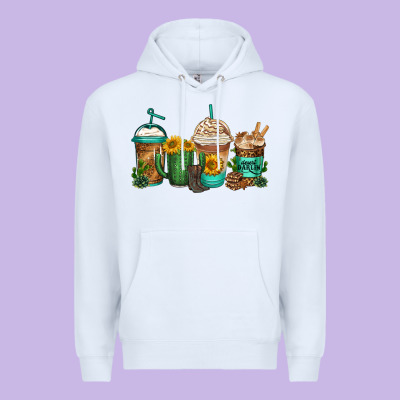 Desert Darlin Coffee Cups Premium Hoodie Designed By Jasminsmagicworld
