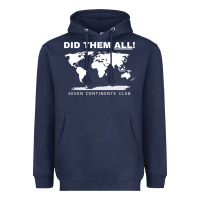 Navy Seven Continents Shirt Heavyweight Hoodie - FloraArt