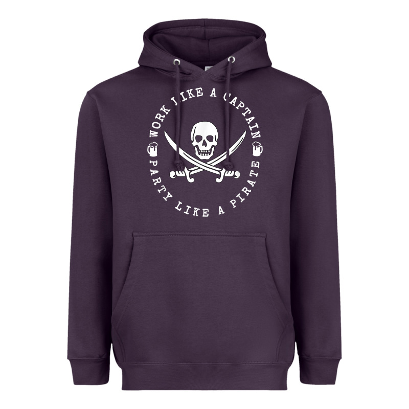 Work Like A Captain Party Like A Pirate Heavyweight Hoodie by FloraArt | Teevron