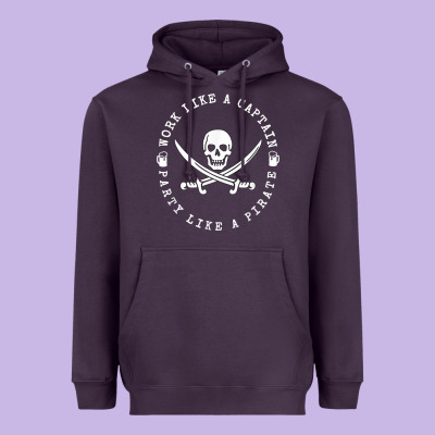 Work Like A Captain Party Like A Pirate Heavyweight Hoodie Designed By Floraart