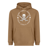 Toasted Coconut Work like a captain party like a pirate Heavyweight Hoodie - FloraArt