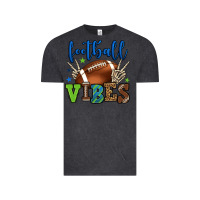 Vintage Black Football vibes green and blue Vintage Tee - HowdyJamesFarm
