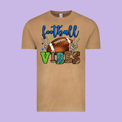 Football Vibes Green And Blue Vintage Tee Designed By Howdyjamesfarm