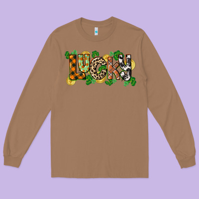 Western Lucky St. Patrick's Day Long Sleeve Tee Designed By Cowgirlartshop
