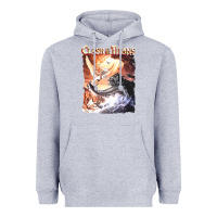 Heather Grey Clash of the Titans (Transparent) Heavyweight Hoodie - ArtMosaic
