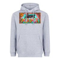 Heather Grey mama with baby bear and leopard license plate Heavyweight Hoodie - Artiststas
