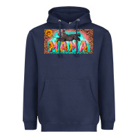 Navy mama with baby bear and leopard license plate Heavyweight Hoodie - Artiststas