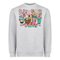 Heather Grey Summer Vibes Heavyweight Sweatshirt - CowhideDigitalArt
