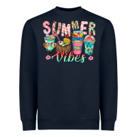 Navy Summer Vibes Heavyweight Sweatshirt - CowhideDigitalArt