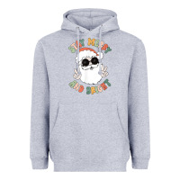 Heather Grey funny groovy stay merry and bright christmas santa claus t shirt Heavyweight Hoodie - ArtMosaic