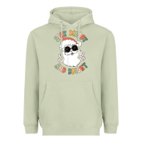 Matcha funny groovy stay merry and bright christmas santa claus t shirt Heavyweight Hoodie - ArtMosaic