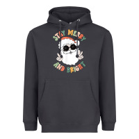 Smoke funny groovy stay merry and bright christmas santa claus t shirt Heavyweight Hoodie - ArtMosaic