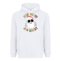White funny groovy stay merry and bright christmas santa claus t shirt Heavyweight Hoodie - ArtMosaic