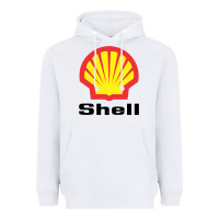 White Copy of shell gasoline Heavyweight Hoodie - ArtMosaic