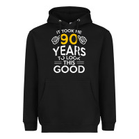 Black 90th Birthday Gift Took Me 90 Years 90 Year Old Heavyweight Hoodie - trangStudio