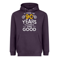 Plum 90th Birthday Gift Took Me 90 Years 90 Year Old Heavyweight Hoodie - trangStudio
