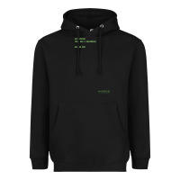 Black The Matrix Everything Has A Beginning Green Font Heavyweight Hoodie - ArtMosaic