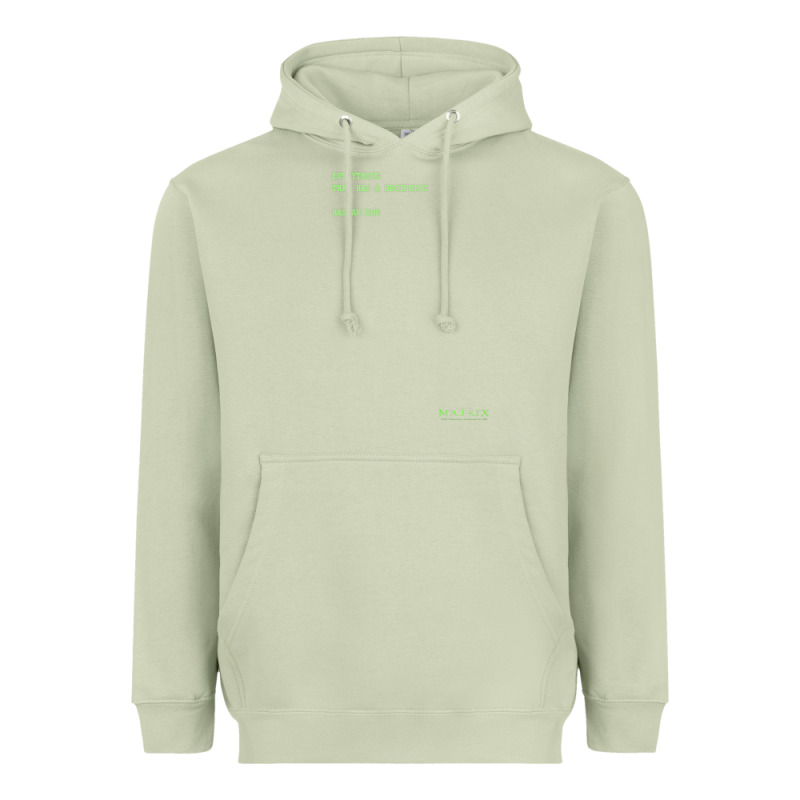The Matrix Everything Has A Beginning Green Font Heavyweight Hoodie by ArtMosaic | Teevron