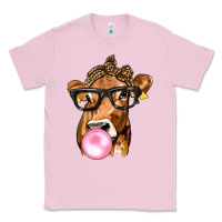 Bubblegum Pink Cow Lick with Leopard Bandana Classic Tee - texasbilliewilder