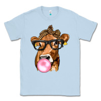 Dusty Blue Cow Lick with Leopard Bandana Classic Tee - texasbilliewilder