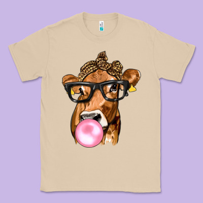 Cow Lick With Leopard Bandana Classic Tee Designed By Texasbilliewilder