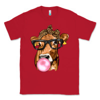 Red Cow Lick with Leopard Bandana Classic Tee - texasbilliewilder