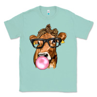 Seafoam Cow Lick with Leopard Bandana Classic Tee - texasbilliewilder