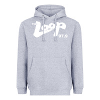 Heather Grey The Loop 97.9 Illinois Radio Heavyweight Hoodie - ArtMosaic