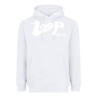 White The Loop 97.9 Illinois Radio Heavyweight Hoodie - ArtMosaic