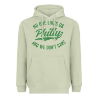 Philly No One Likes Us And We Don't Care Green Text Tank Top Heavyweight Hoodie | Teevron
