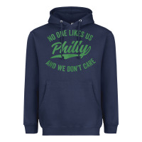 Navy philly no one likes us and we don't care green text tank top Heavyweight Hoodie - ArtMosaic