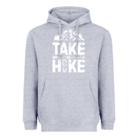 Heather Grey take hike Heavyweight Hoodie - ArtMosaic