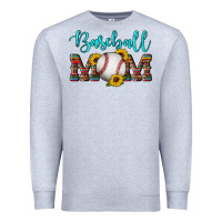 Heather Grey western leopard serape wooden sunflowers  turquoise glitter mom baseba Premium Sweatshirt - Artiststas