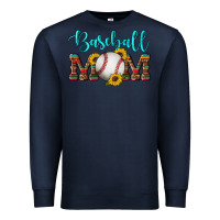 Navy western leopard serape wooden sunflowers  turquoise glitter mom baseba Premium Sweatshirt - Artiststas