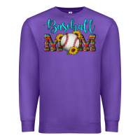 Purple western leopard serape wooden sunflowers  turquoise glitter mom baseba Premium Sweatshirt - Artiststas